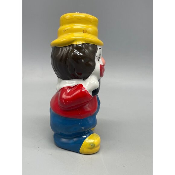 clown figurine glass hat yellow blue collectable 5.5" READ - Picture 3 of 6
